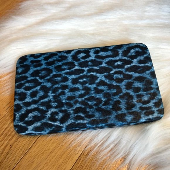 Blue Leopard Print Wallet - Picture 1 of 8